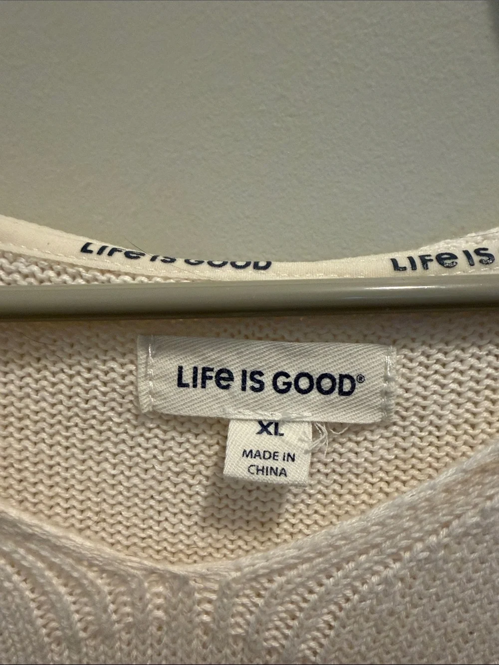 Life Is Good Cream Knit Hoodie - Picture 2 of 3